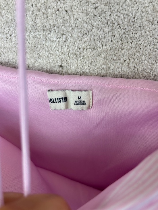 Hollister Strapless Halter Tiered Mini Dress with Skort in Light Pink / white - Picture 8 of 11